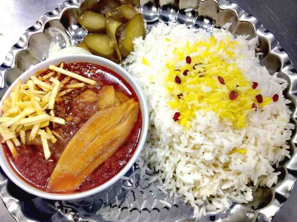 چلو خورشت قیمه بادمجان
