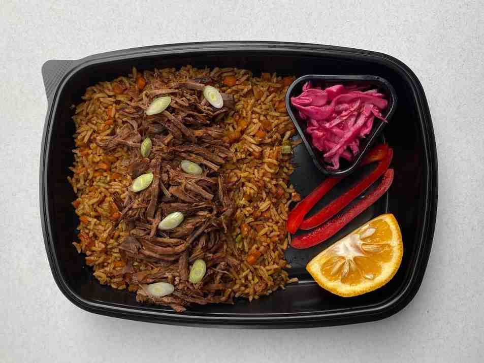 برنج‌وسبزیجات‌وگوشت