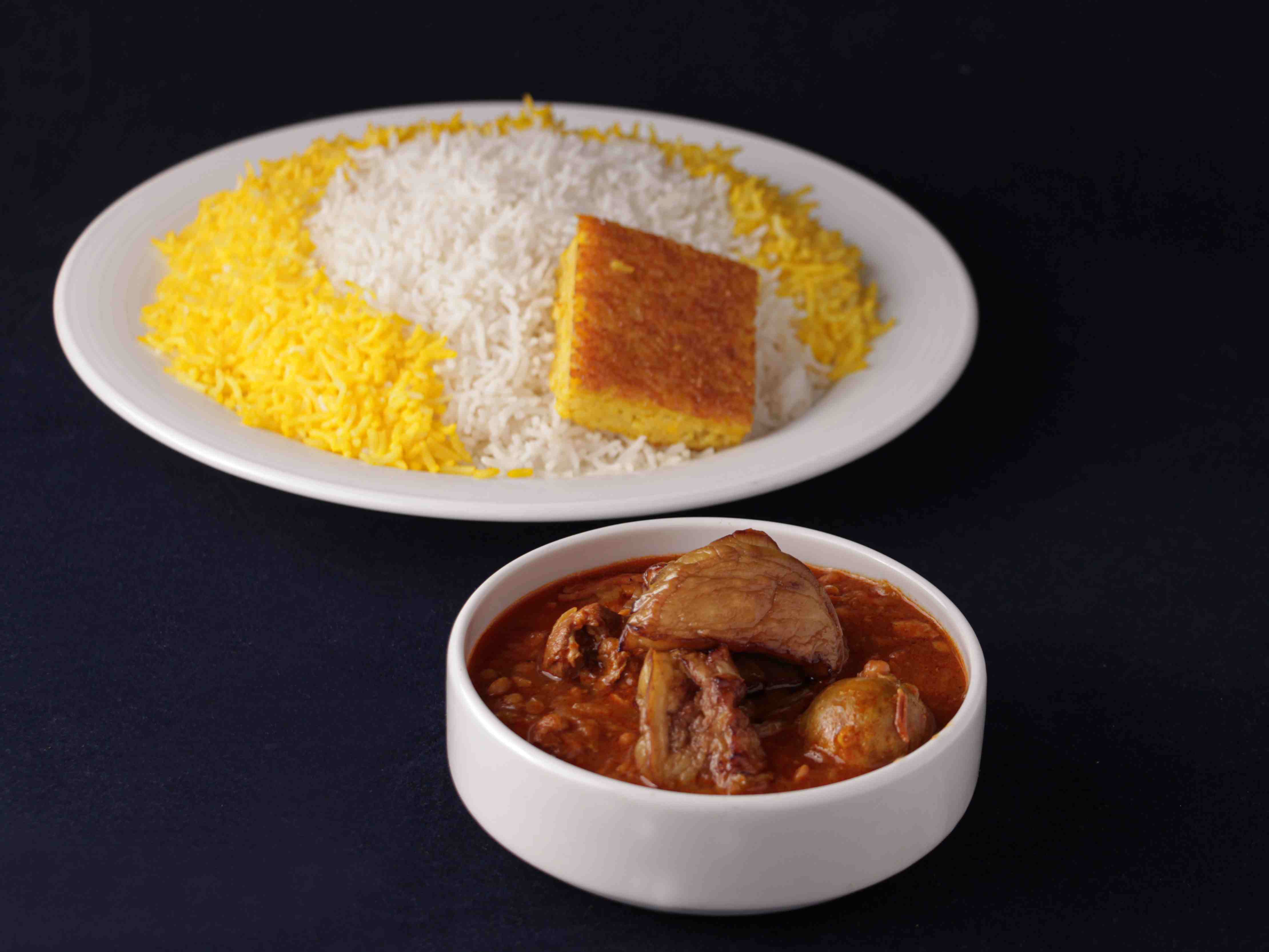 چلو خورش قیمه بادمجان