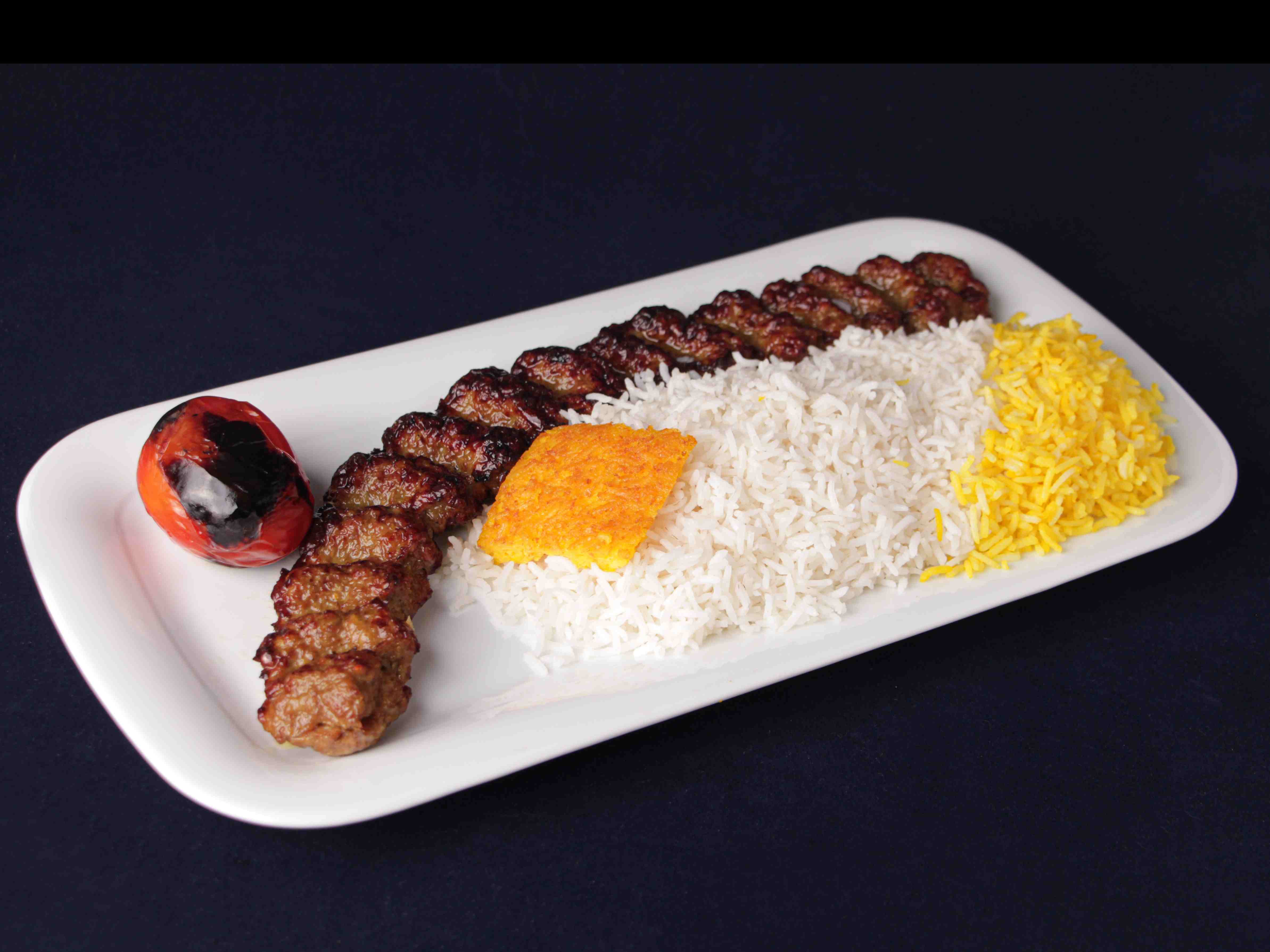 چلو کباب لقمه زعفرانی