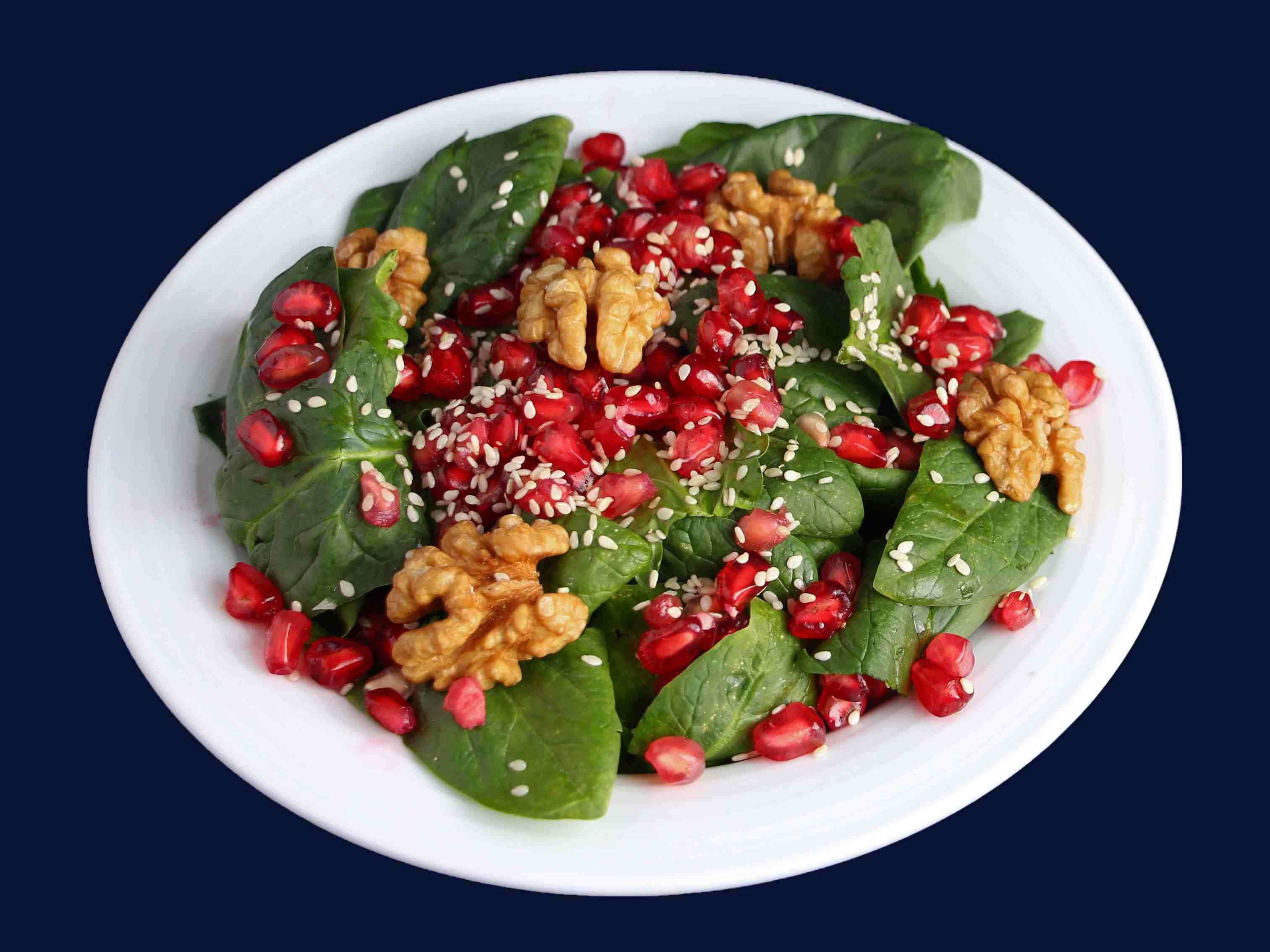 سالاد اسفناج و انار