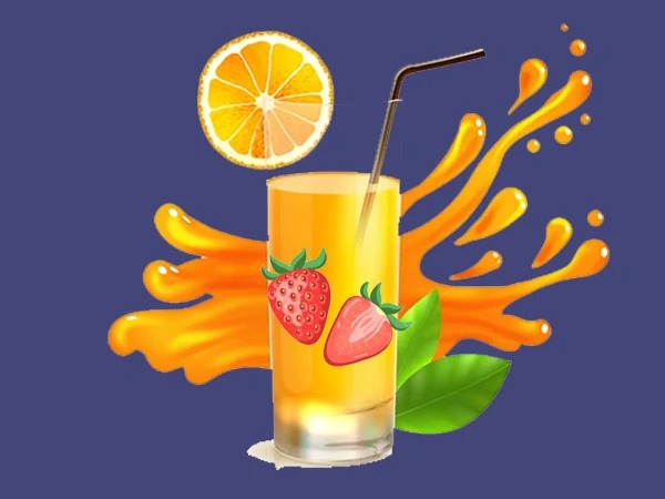 آب پرتقال توت فرنگی