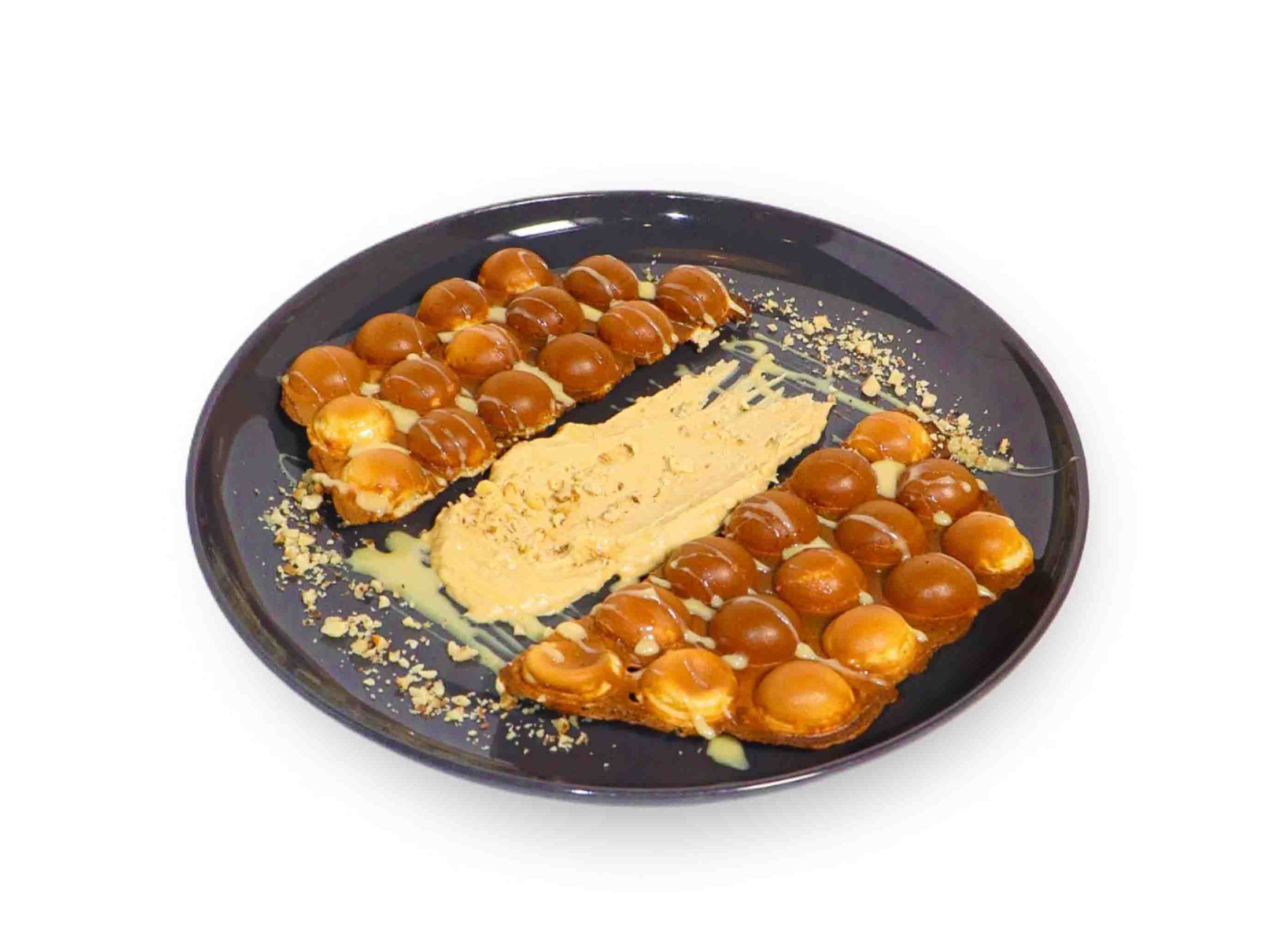 وافل بادام زمینی شیرعسلی