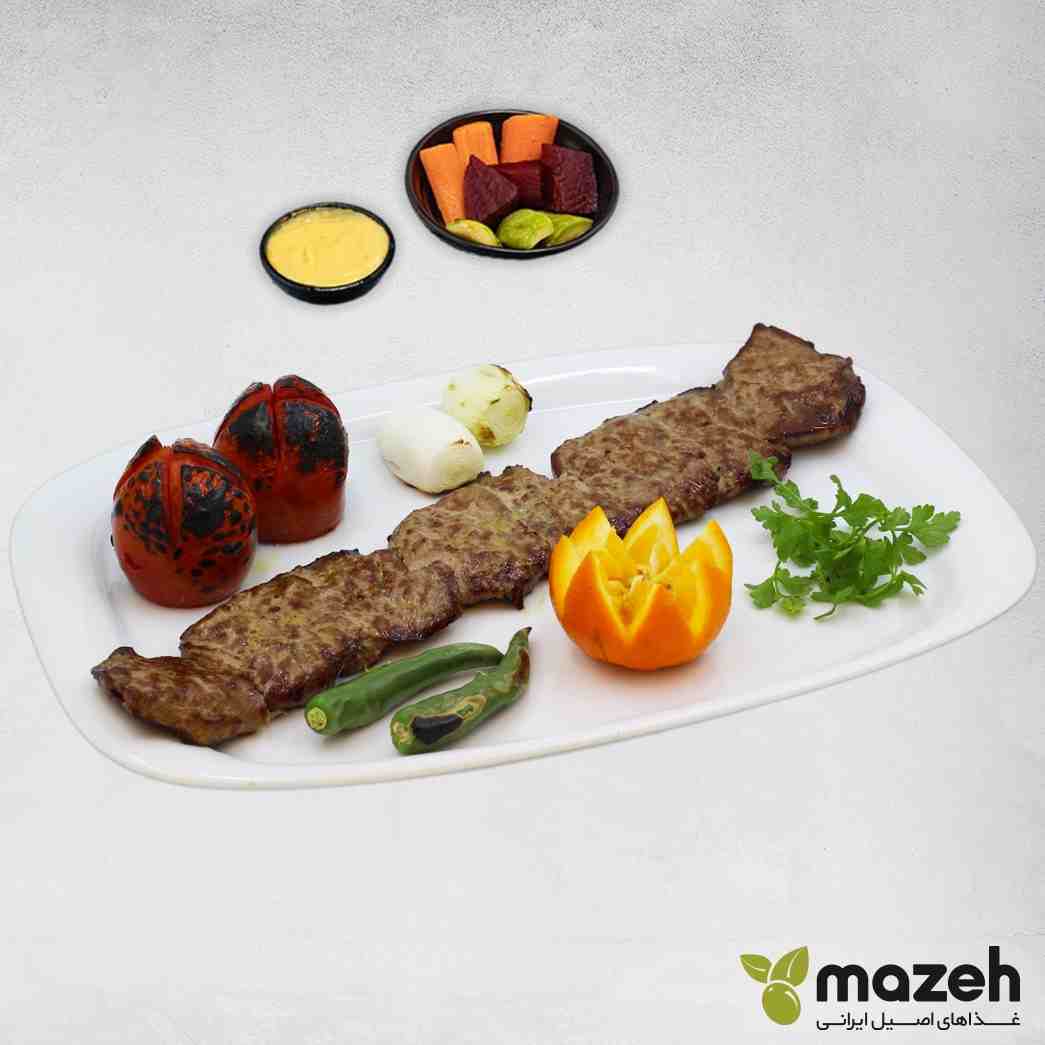 خوراک کباب فیله ممتاز با سبزیجات