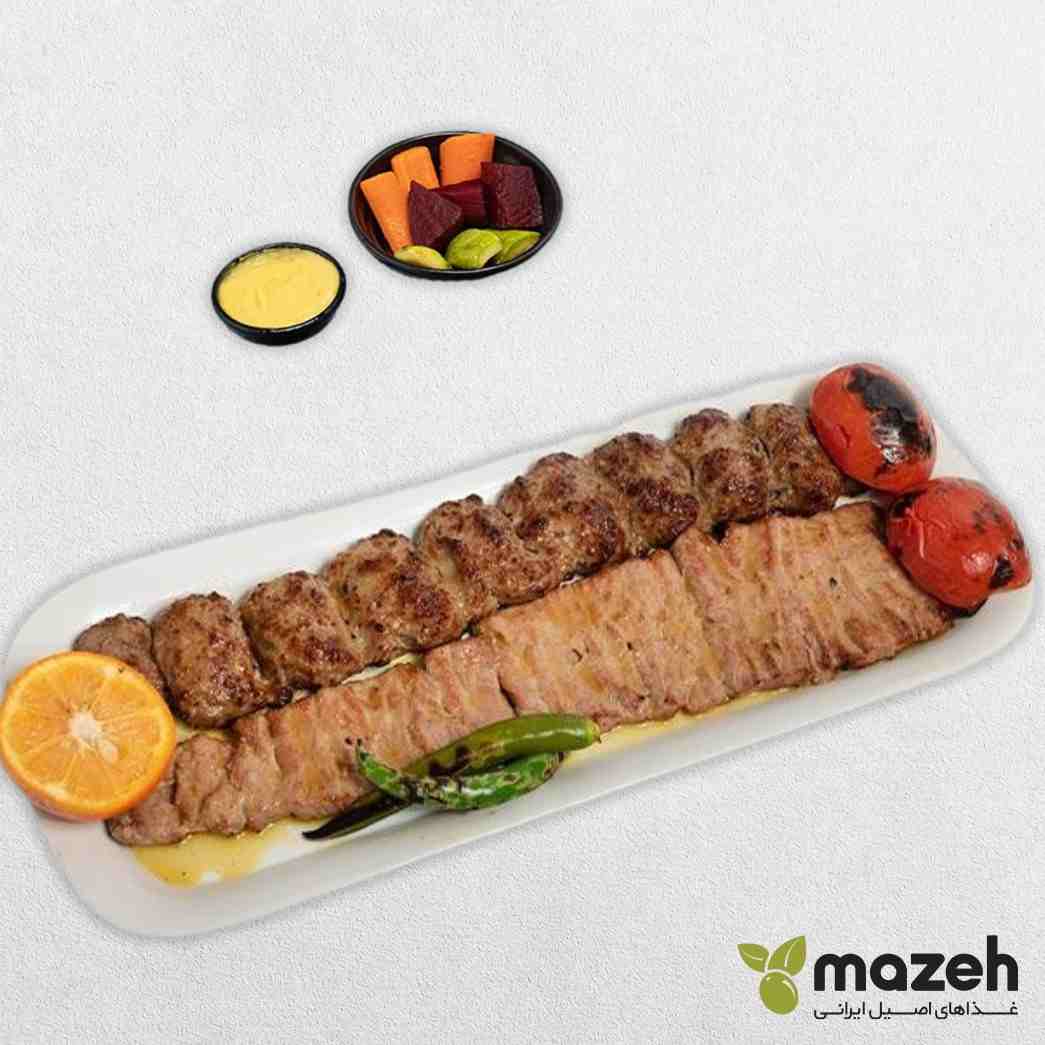 خوراک کباب سلطانی ممتاز با سبزیجات