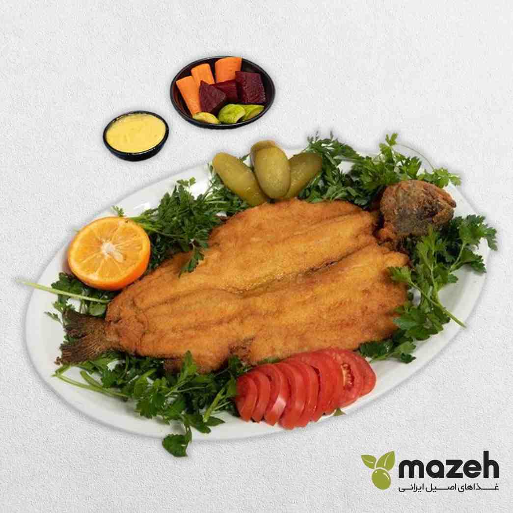 خوراک ماهی قزل آلا سرخ شده با سبزیجات
