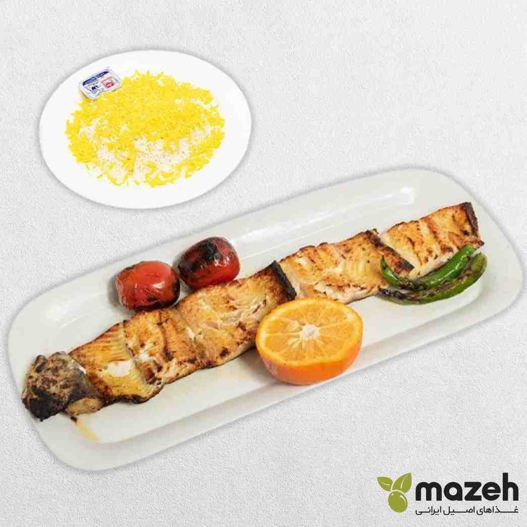 چلو ماهی قزل آلا کبابی
